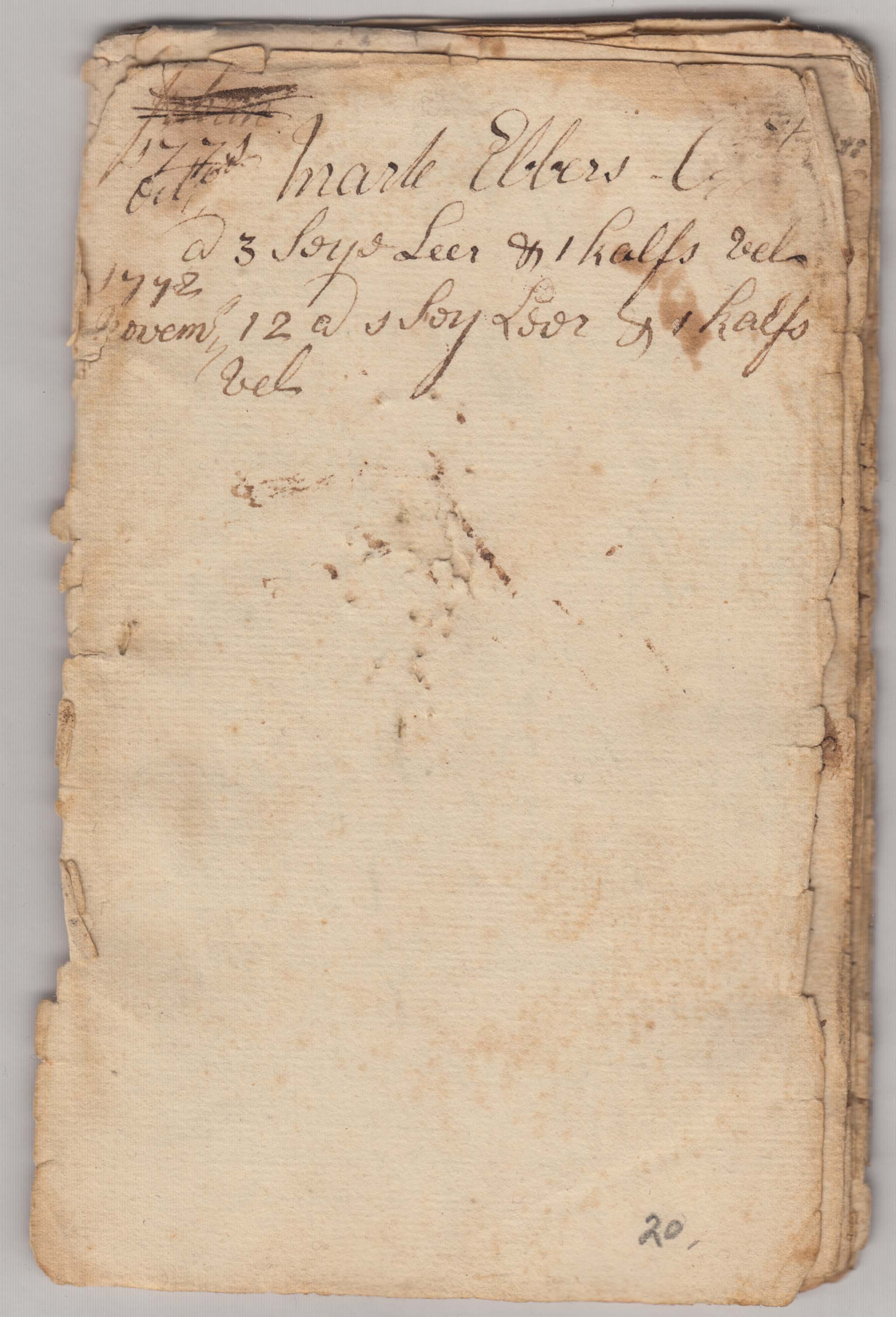 BH024 1769-1775, Account Book of Elizabeth Huyck, 30 Pages